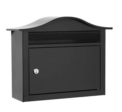 Architectural Mailboxes The Saratoga Galvanized Steel Wall Mount Black Locking - MK Sauder Surplus