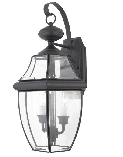 Newbury 2 Light 20-inch Mystic Black Outdoor Wall Lantern NY8317K - MK Sauder Surplus
