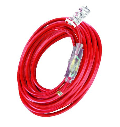 Outdoor 100 ft. L Red Extension Cord 12/3 SJTOW - MK Sauder Surplus