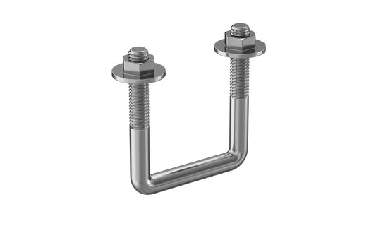 Pack of 4 - Sq U-Bolt Zinc-Plated Steel, 3/8"-16 Thread, 2" Inside W, 2-5/8" H - MK Sauder Surplus