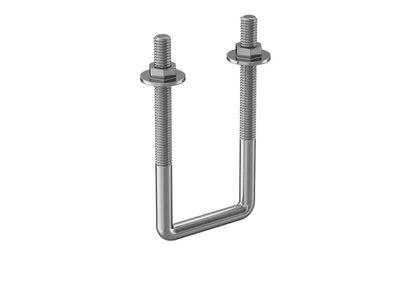 Pack of 4 - Sq U-Bolt Zinc-Plated Steel, 3/8"-16 Thread, 2" Inside W, 4-5/8" H - MK Sauder Surplus