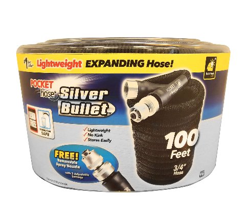 Pocket Hose Silver Bullet 3/4 in X 100 ft Expand-able Garden Hose 13490 - MK Sauder Surplus