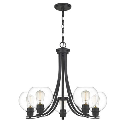 Pruitt 5 Light 27-inch Matte Black Chandelier PRUC5026MBK - MK Sauder Surplus